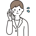 A Clerk Chased By A Phone Call For Inquiries SVG Icon
